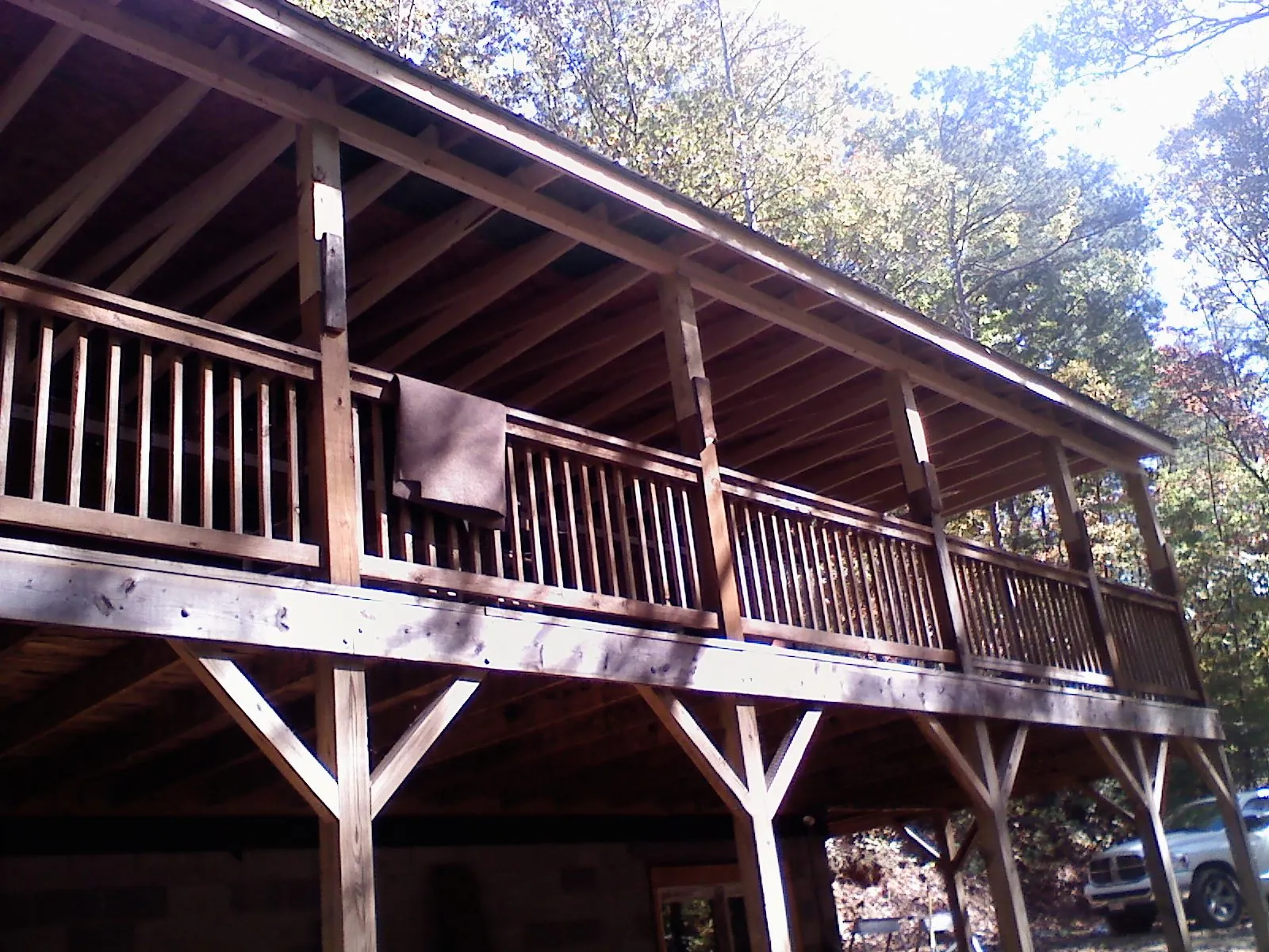 Timber framing under a new elevated porch and deck — Roof Leak Repair in Lake Ariel by Roofing Brothers